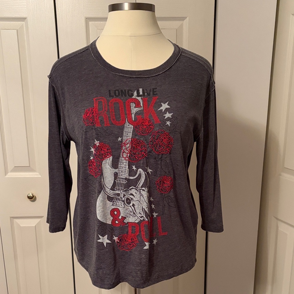 Cato Charcoal Rock & Roll Graphic Tee